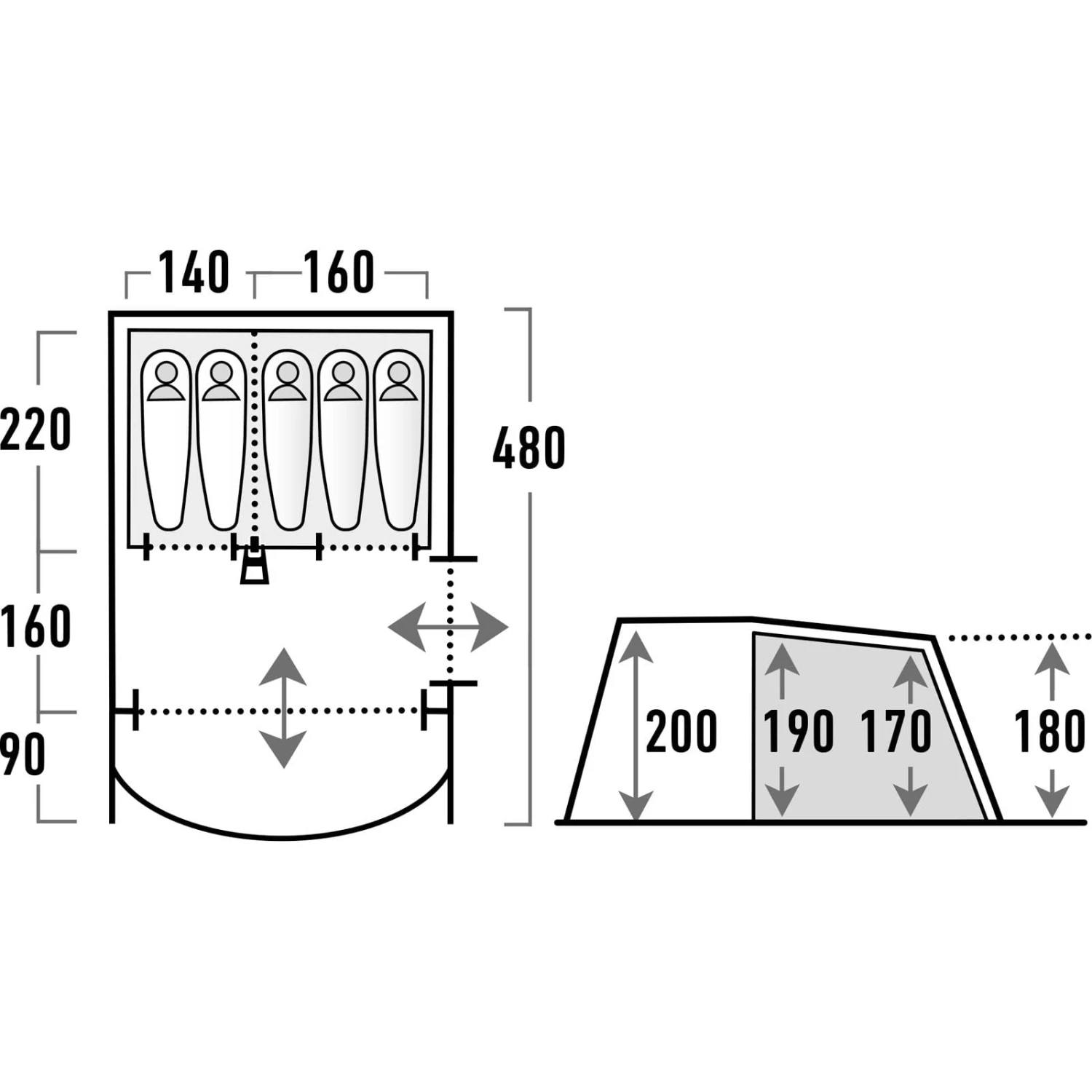 HIGH PEAK Brixen 5.0 - Familienzelt 4 HIGH PEAK Brixen 5.0 - Familienzelt – Bild 2