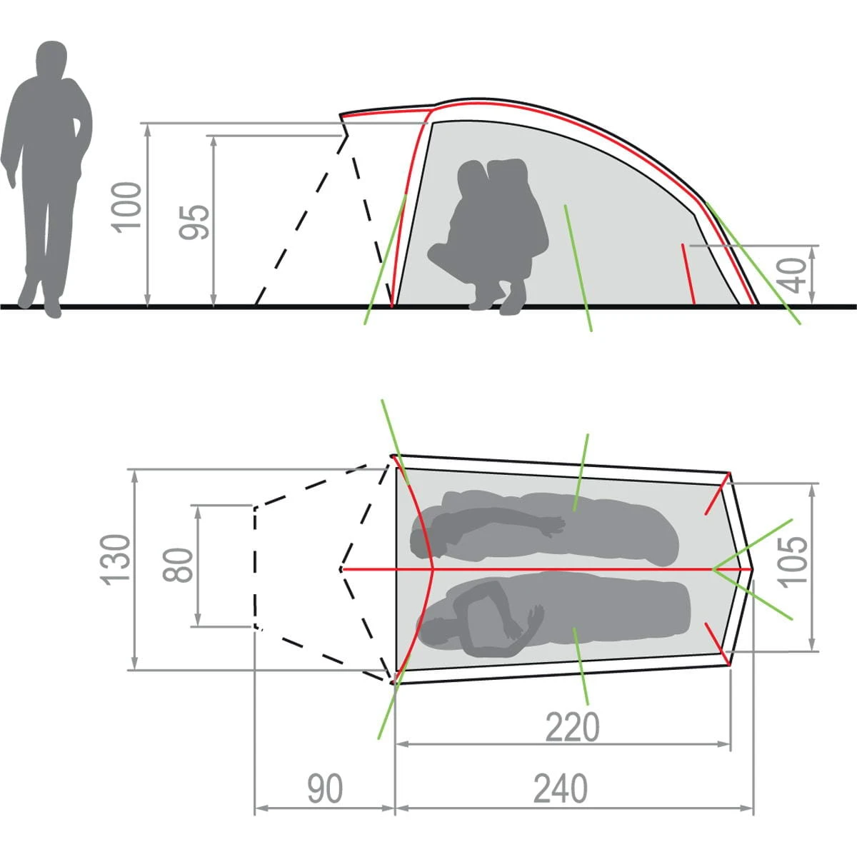 VAUDE Hogan UL 2P - Zelt 4 VAUDE Hogan UL 2P - Zelt – Bild 2